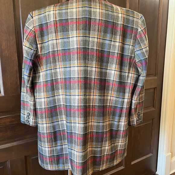 Clementino Peter Hahn Wool Blazer Jacket Tartan Plaid Women's 16/18/1X Petite - Picture 8 of 9